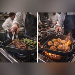 Pampered Chef 11” Executive Non Stick Cast Iron Grill Pan